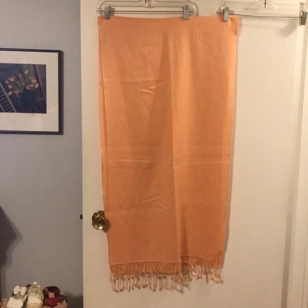 Peach pashmina scarf.